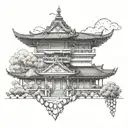 Incorporate elements of Ife architecture into a tattoo honoring Obatala's influence in the community tattoo design idea