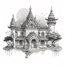 Incorporate elements of Ife architecture into a tattoo honoring Obatala's influence in the community tattoo design idea