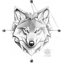 Tête de loup mi réel mi origami  Roulette casino (1-)15-08-19(-7) Arme de poing (Glock)  Bouteille de Whisky (Knappogue  tattoo design idea
