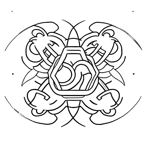 A minimalist tattoo of a popular anime character surrounded by a trevo de cinco folhas (five-leaf clover). tattoo design idea