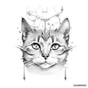 black knight cat tattoo design idea