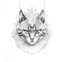 black knight cat tattoo design idea