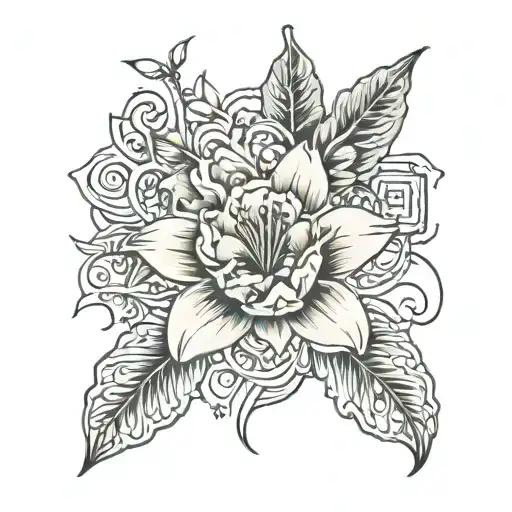 lilly woth word selah tattoo design idea