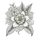 lilly woth word selah tattoo design idea