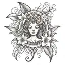 lilly woth word selah tattoo design idea