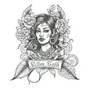 lilly woth word selah tattoo design idea