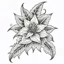 lilly woth word selah tattoo design idea