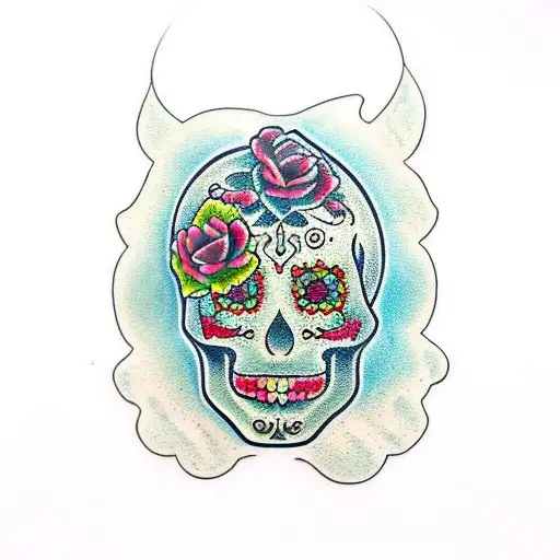 sugar skull buddha tattoo design idea