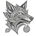 jackal head poker face tattoo design idea