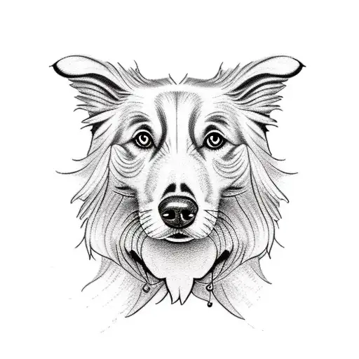 border collie tattoo design idea