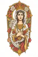 Rosary with lady Fatima  tattoo design idea