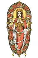 Rosary with lady Fatima  tattoo design idea