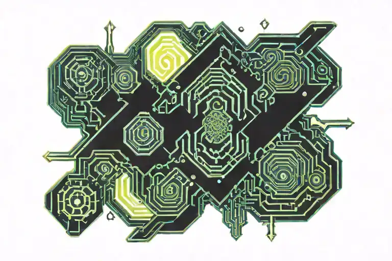 ciber tribal upper back tattoo design idea