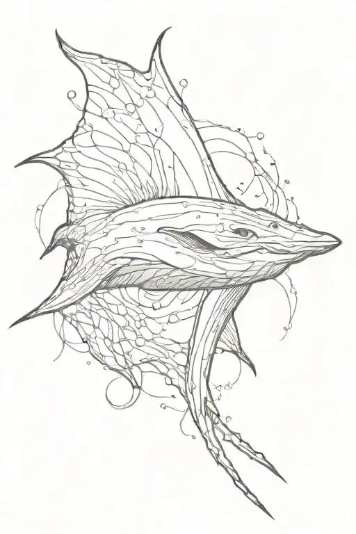 stingray silhouette tattoo design idea