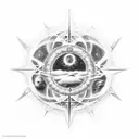 Celestial alignment tattoo design idea