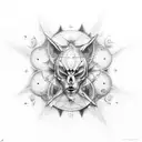 Celestial alignment tattoo design idea