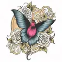 donna rose surrounded tattoo design idea