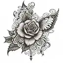 donna rose surrounded tattoo design idea