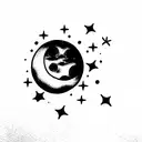 Moon tattoo design idea