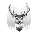 deer, forest, owl tattoo design idea
