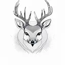 deer, forest, owl tattoo design idea