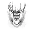 deer, forest, owl tattoo design idea