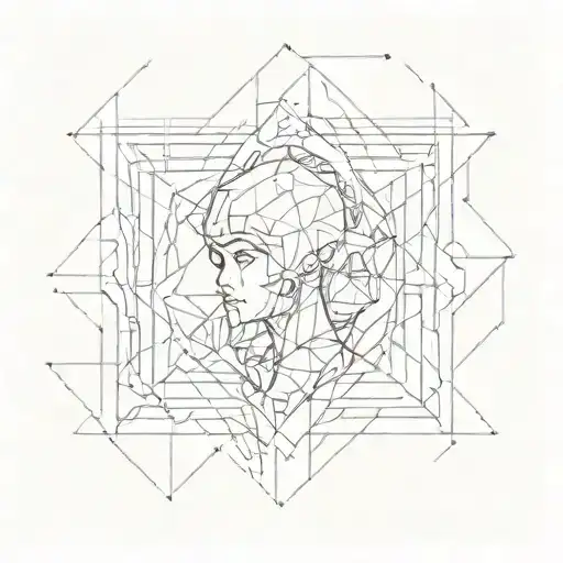 ghost in the shell geometric representation tattoo design idea