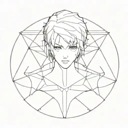 ghost in the shell geometric representation tattoo design idea