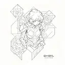 ghost in the shell geometric representation tattoo design idea