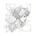 ghost in the shell geometric representation tattoo design idea