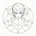 ghost in the shell geometric representation tattoo design idea