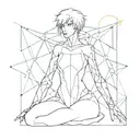 ghost in the shell geometric representation tattoo design idea