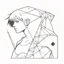 ghost in the shell geometric representation tattoo design idea