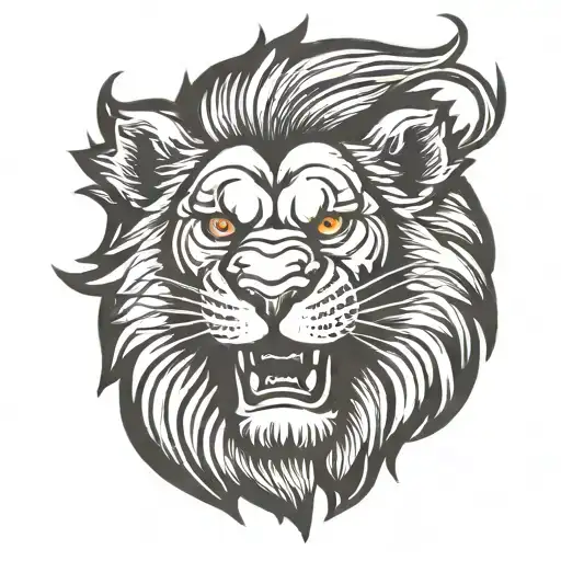 Lion Angry roaring lion tattoo design idea