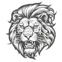 Lion Angry roaring lion tattoo design idea