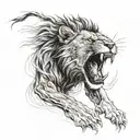 Lion Angry roaring lion tattoo design idea