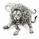 Lion Angry roaring lion tattoo design idea