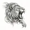 Lion Angry roaring lion tattoo design idea
