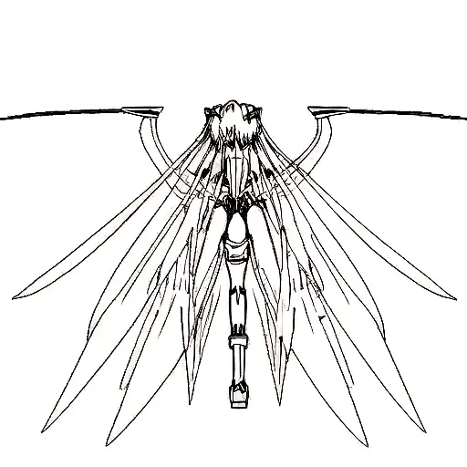 Neon genesis evangelion wings of light line work  tattoo design idea