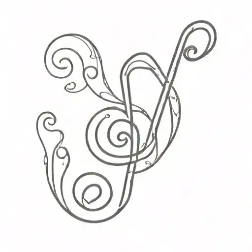 treble clef bass clef outline  tattoo design idea