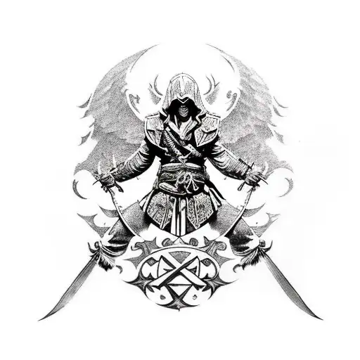 All assassin's creed logo in one tattoo design idea