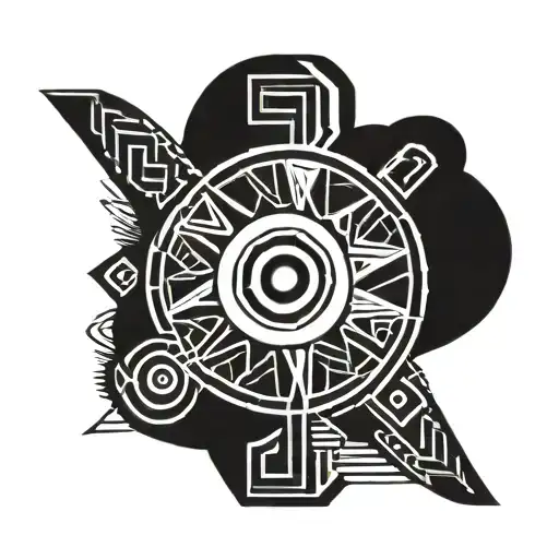geometric pre colombian vector tattoo design idea