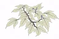 Cloud Japanese Leafs tattoo design idea