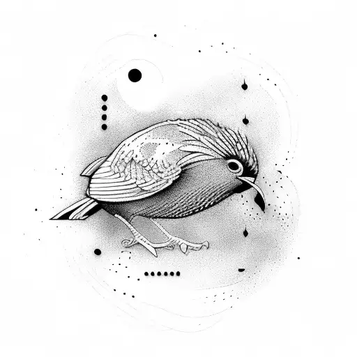 kiwi bird outline tattoo design idea