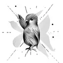 kiwi bird outline tattoo design idea