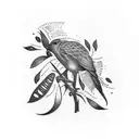 kiwi bird outline tattoo design idea