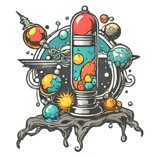 lava lamp with planets  tattoo design idea