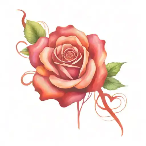 A minimalist design of a rose intertwined with a heartbeat line, symbolizing your dedication as an EMT tattoo design idea