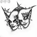 two evil twins  tattoo design idea