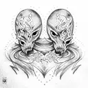 two evil twins  tattoo design idea